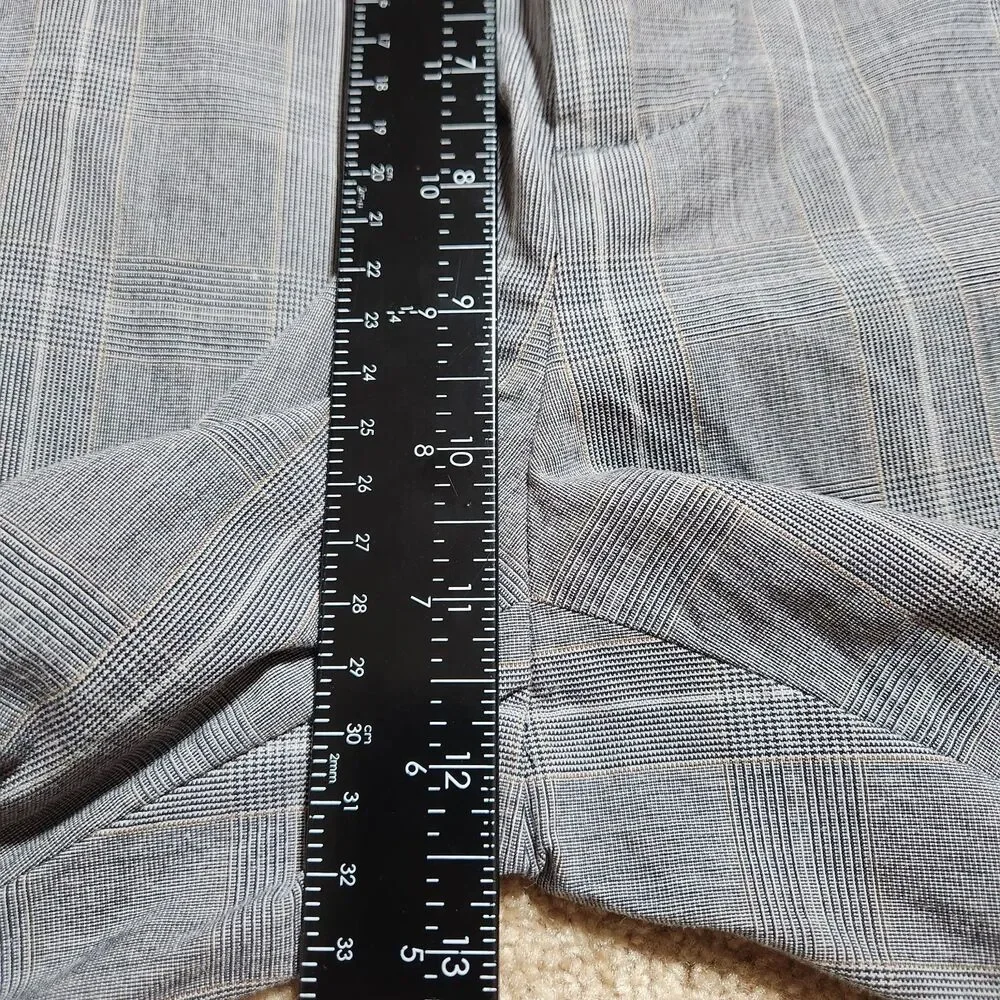 Banana Republic Dress Pants Men 32X30(29) Gray Plaid Straight Leg